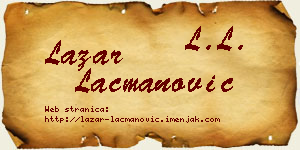Lazar Lacmanović vizit kartica